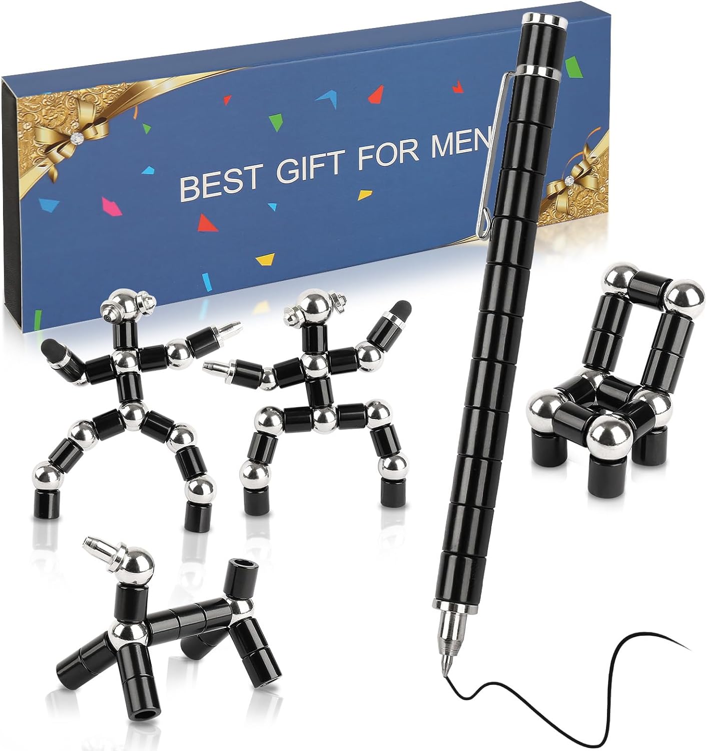 Fidget Gel Pen,Fidget Toys,Multifunctional Variable Shape Fidget Gel Pen - Unique Birthday for Men, Teens, Son, Nephew - Personalized Gadgets for Boyfriend, Husband.